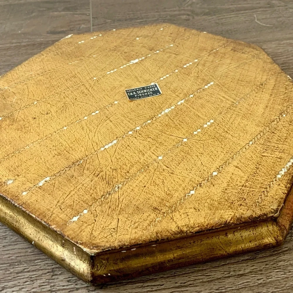Vintage Ferenze Wooden Hand Painted Tray Italy 13”